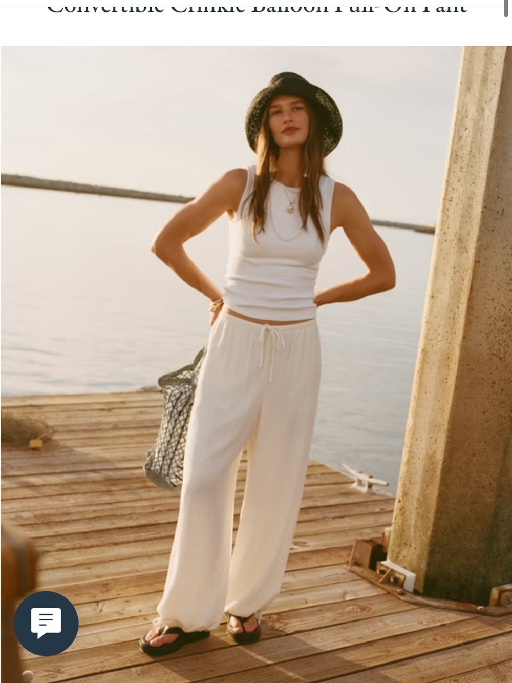 Abercrombie & Fitch Cream Wide-Leg Pull-On Pants